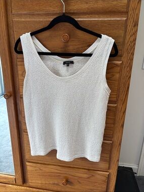 Massimo Dutti Cream Knit Scoop Neck Tank